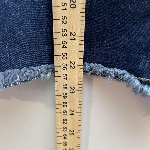 Rave Skirt Jumiors 15 Blue Denim Lace-Up Raw Hem Slit Midi Jean Y2K Vintage - Picture 7 of 9